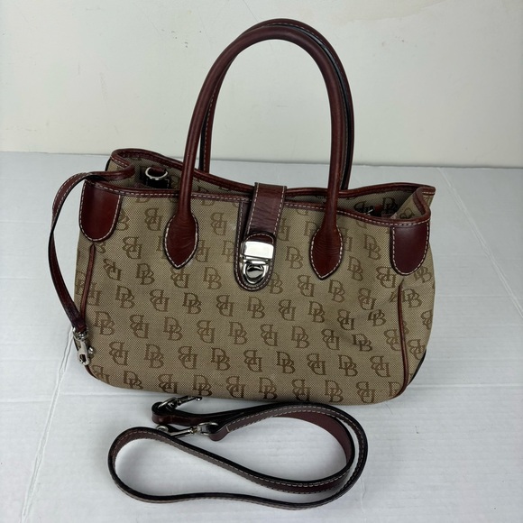 Dooney & Bourke vintage logo satchel bag/crossbody strap incl - Picture 6 of 16